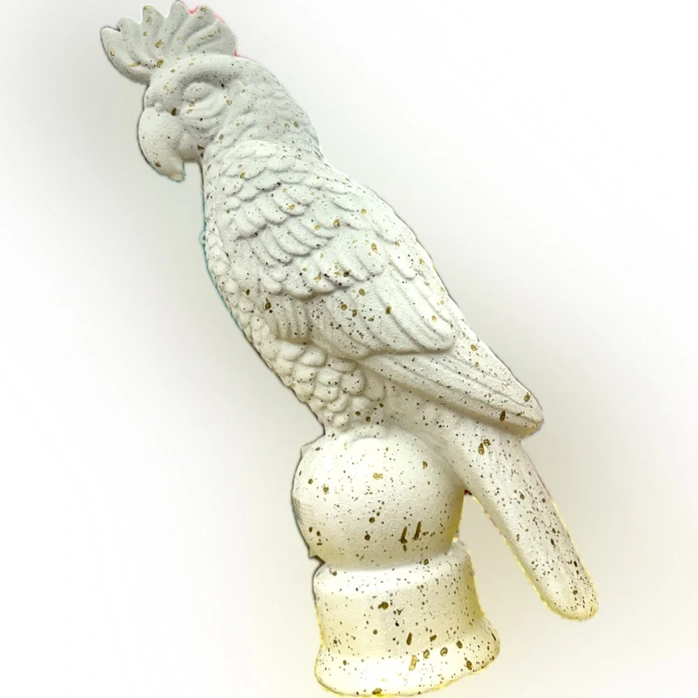 Elegant White Parrot Statue